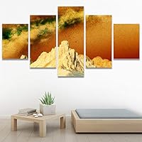 SIGNWIN 5 Panel Canvas Wall Art Modern Art Astronomy & Space Cosmic Decorative Elements Dramatic Multicolor Photography for Home Decorations Ready to Hang - 60