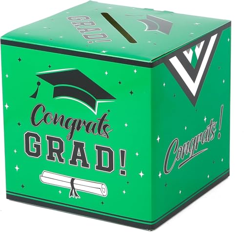 Image of Graduation Card Box 2026 Green Graduation Party Decorations Graduations Card Box Holder Foldable Congrat Grad Cards Gift Boxes 2026 Graduations Decoration for Class of Graduate Party Supplies Favor