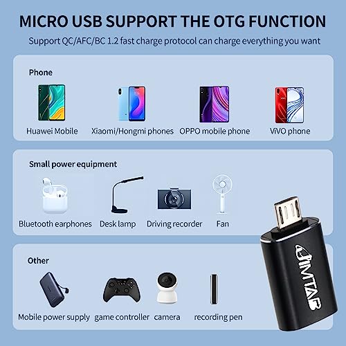 Image of JIMTAB USB C to Micro USB Adapter, USB C to USB 3.0 Converters USB C to USB Chargers Adapter (6 Pack), Compatible with Old Android Phones, Digital Cameras, Security Cameras, Desk Lamps, Mobile Power