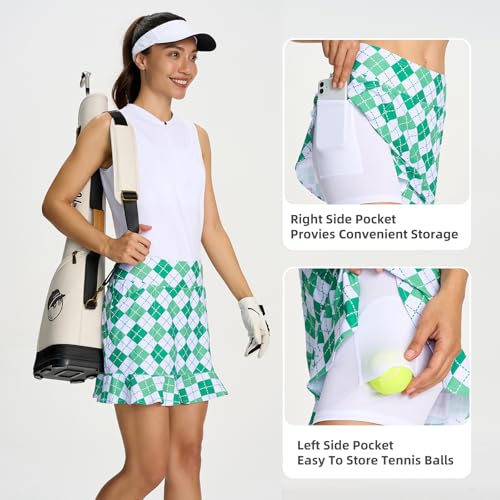 Image of M MOTEEPI Women's Golf Skorts with Pockets High Waisted Tennis Skirt for Women Built-in Shorts 2026 Summer Ruffle Swim Skirt