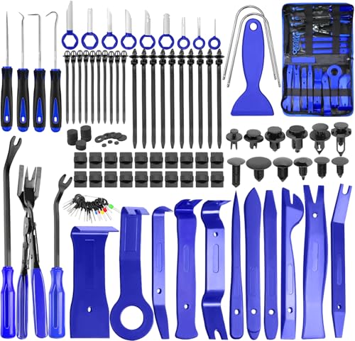 Image of Doaho 238Pcs Trim Removal Tool,Fastener Remover Plastic Pry Tool Kit,Adhesive Cable Clips Auto Push Pin Bumper Retainer Clip Set with Storage Bag for Panel,Radio,Stereo,Audio,Dash, Window