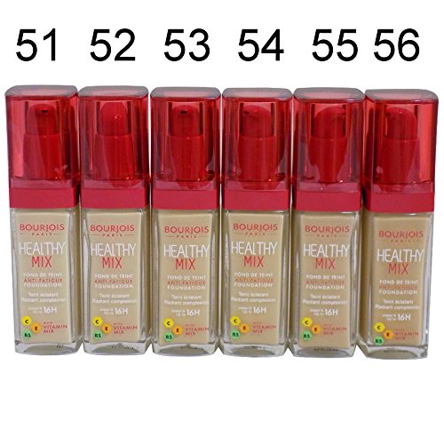 Bourjois Healthy Mix - Fondotinta anti-affaticamento da 30 ml, sigillata, 51 vaniglia chiara, 2 pezzi