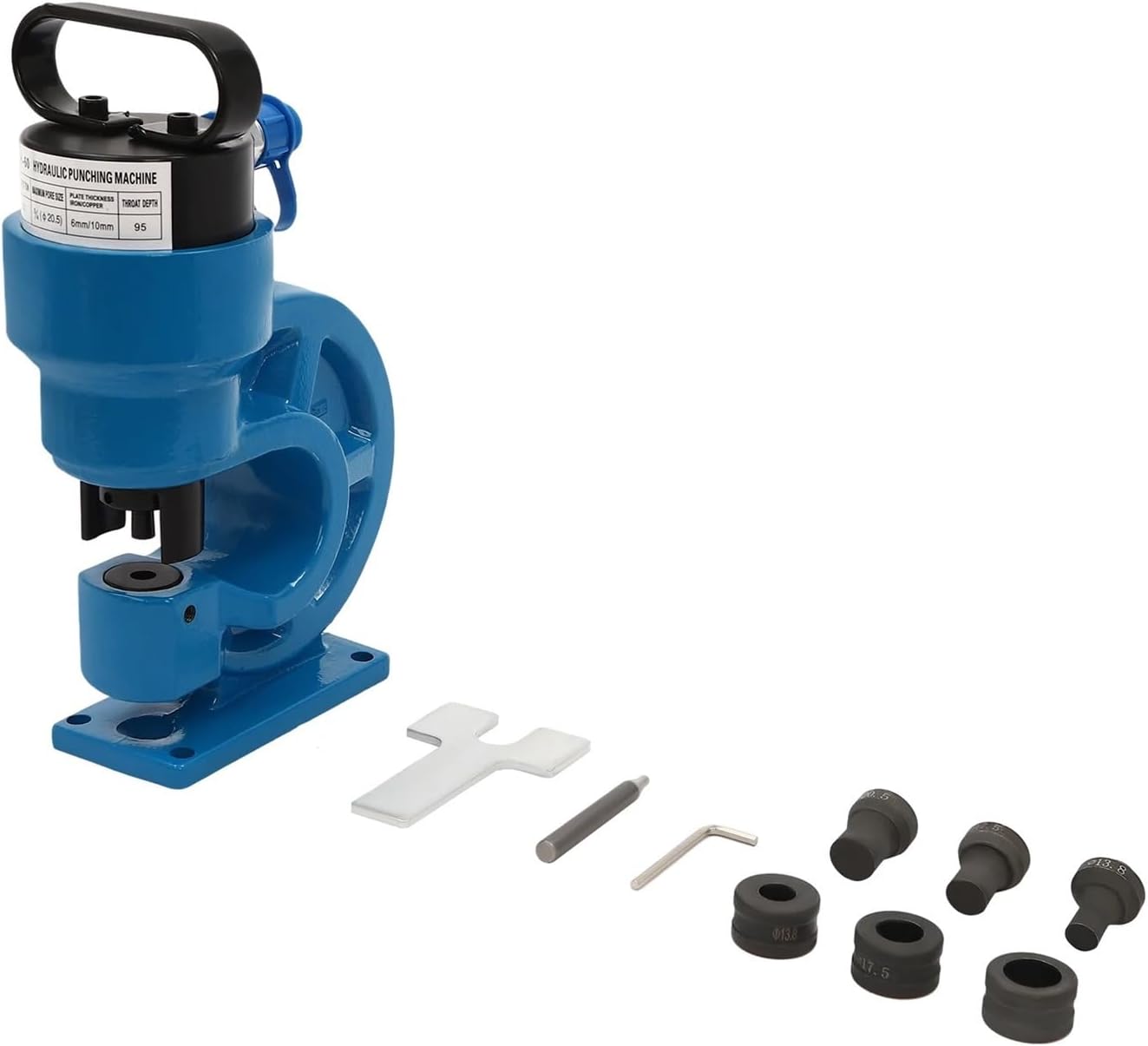 Hydraulic Tools CH-60 Hydraulic Punching Machine with 4 Punching Dies Space Saving(Blue)