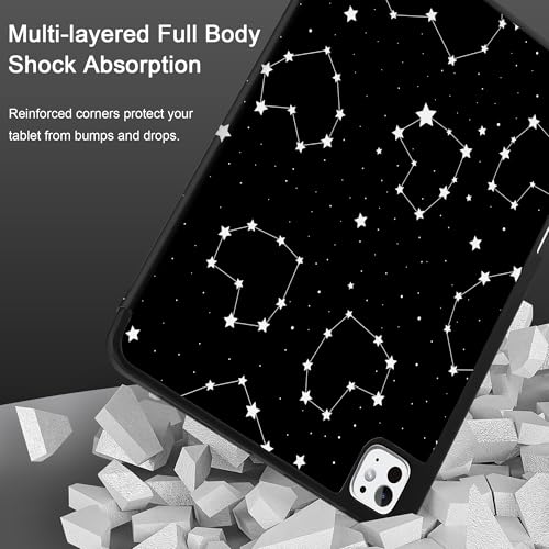 MEEgoodo Case for M5 iPad Pro 13 inch 2025/M4 iPad Pro 13 inch Case 2024, Tablet Cover with Trifold Stand + Pencil Holder + Auto Wake/Sleep + Soft TPU Back Cover, Constellations & Hearts by MEEgoodo - Image 5