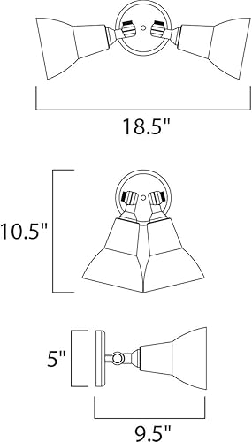 Miniatura 2 de Maxim 92008WT Spots - Aplique de pared para exteriores, 2 luces, 150 vatios totales, color blanco