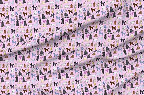 Spoonflower Fabric - Poodles Pink Toy Fancy Dog Pet Puppy Poodle Dogs Printed on Petal Signature Cotton Fabric by The Yard - Sewing Quilting Apparel Crafts Decor