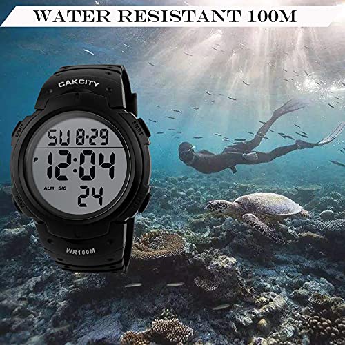 image for CakCity Digital Sport Watches for Men Waterproof 100M Wrist Watches wi