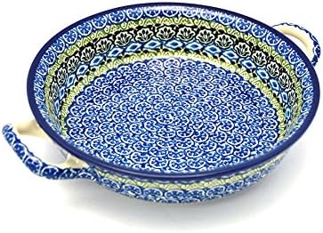 Polish Pottery Baker - Round with Handles - 8" - Tranquility
