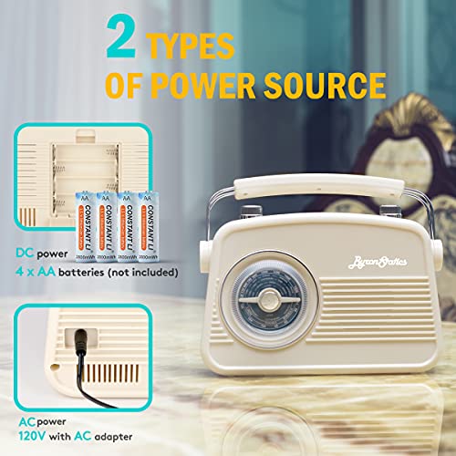 Byron Statics Radio Am FM Portable Radio Retro Classic Table Top Analog
