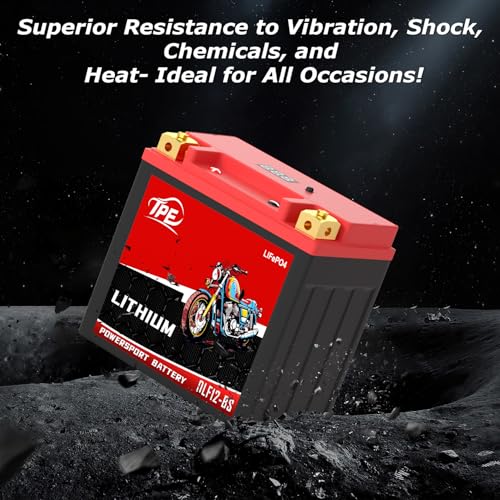 Image of Lithium Motorcycle Battery YTX12-BS 12V, Lightweight LiFePO4 Replacement, High Starting Power, Maintenance-Free Powersports Battery