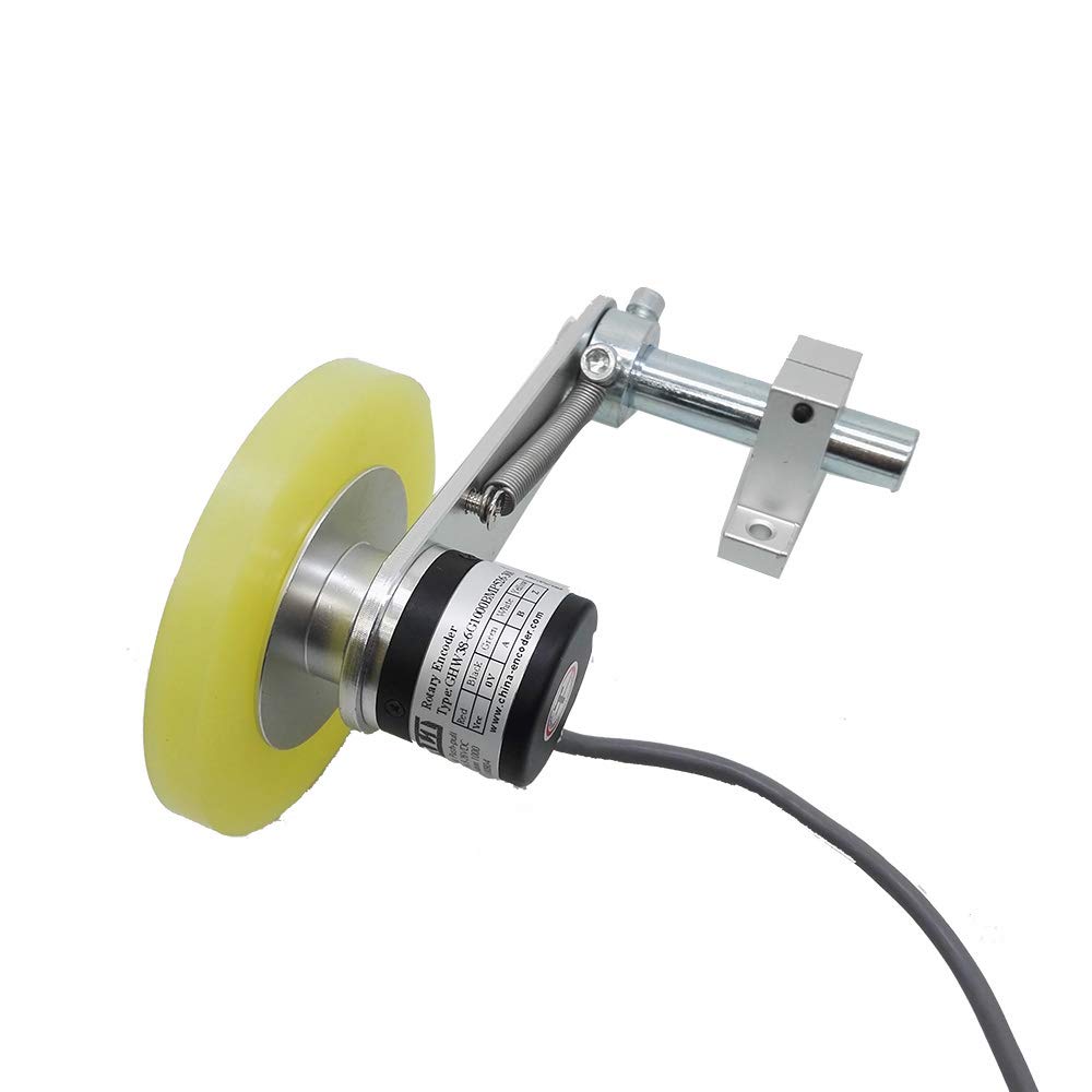 CALT GHW38 5-26Vdc PNP Push-Pull salida 1000ppr Rodillo Rueda Encoder Longitud sensor de medición con soporte de resorte rueda codificador incremental circunferencia de la rueda 300 mm