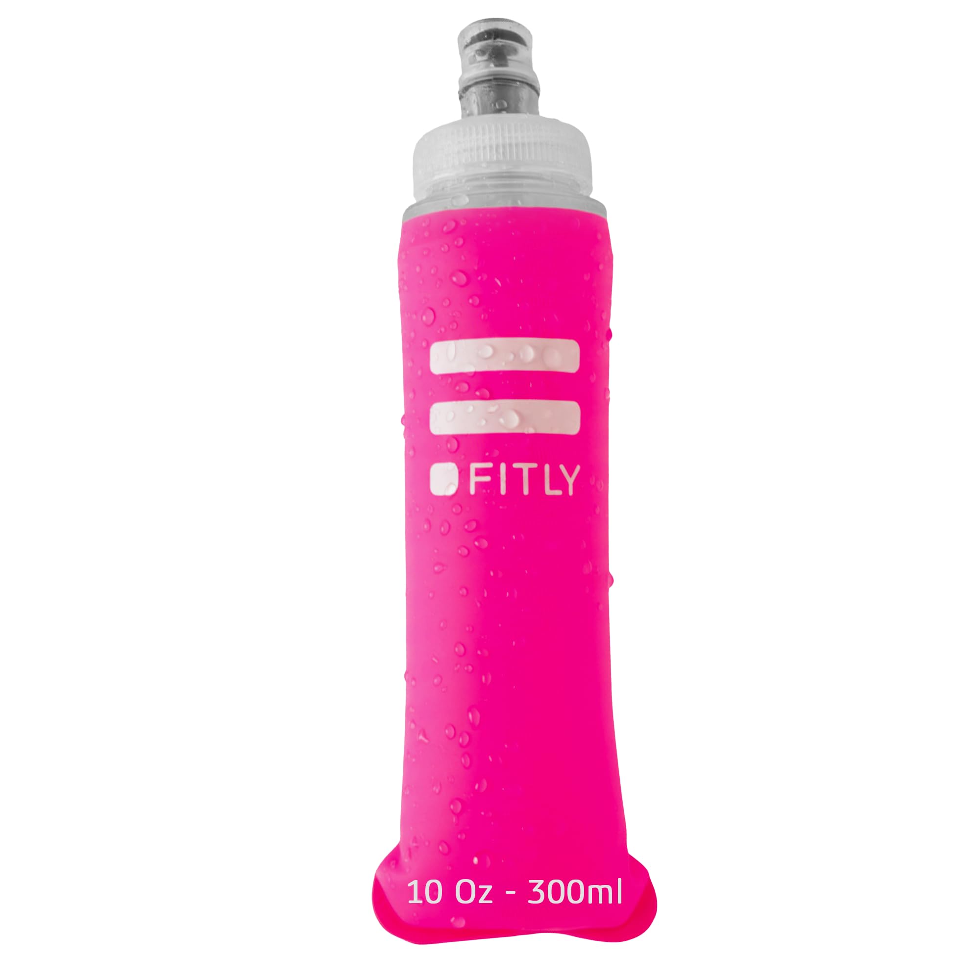 FITLY Flask 300 ml Pink | Shrink As You Drink Soft Flask for Hydration Pack | Folding Water Bottle Ideal for Running, Hiking, Cycling, Climbing & Rigorous Activity — image 1