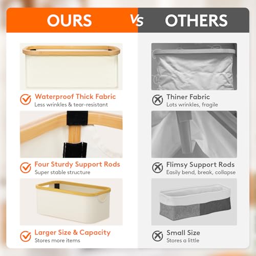 image for Lifewit Toilet Tank Topper Paper Basket 2 Packs, Bamboo Foldable Back 