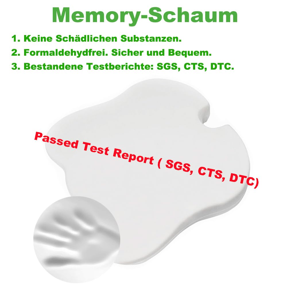Memory Foam Keilkissen für Auto - Ergonomisches Sitzkissen Auto als Sitzerhöhung Fahrersitz - Autositzauflage, Autositzkissen mit Keil-Design für Vordersitze