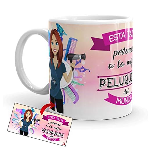 Kembilove Taza de Café de la Mejor Peluquera del Mundo – Taza de Desayuno para la Oficina – Taza de Café y Té para Profesionales – Taza de Cerámica Impresa – Tazas de Jefe de 350 ml para Peluqueras
