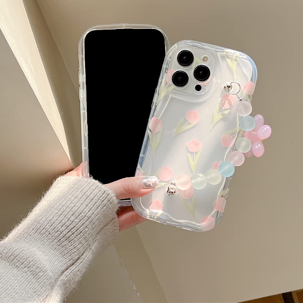 Amazon.com: Korean Cute 3D Flower Wrist Phone Chain Clear Soft