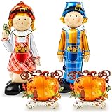 Soulchen 2 Pack 4 ft Giant Self Standing Scarecrow Balloon and 2 Pack 2 ft Pumpkin Standing Foil Balloon for Fall Autumn Harvest Thanksgiving Garden Lawn Party Decorations