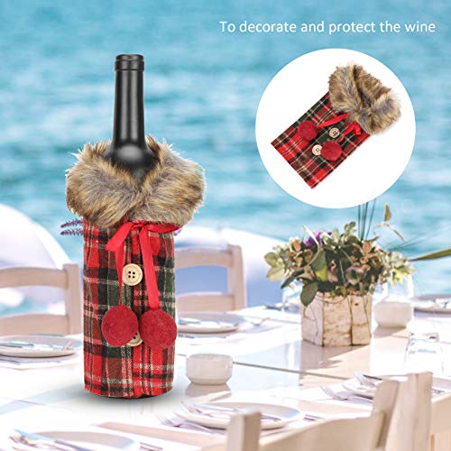 Christmas Champagne Bottle Cover Red Wine Bottle Cover Wine Bottles Cover Decorations for Home Holiday Party - Image 4