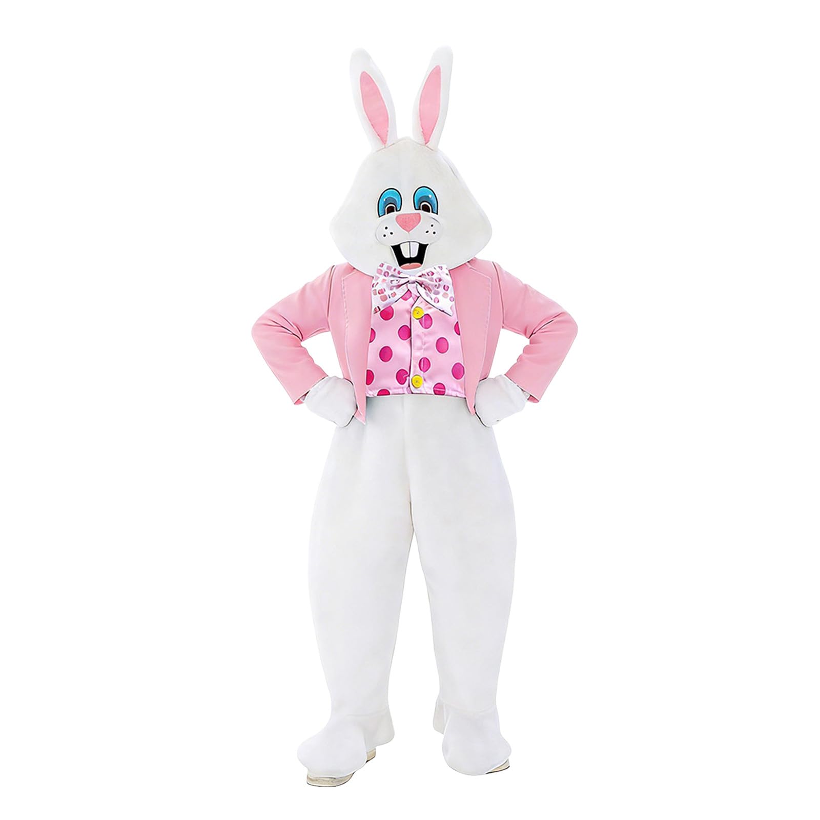 Generico Costume Pasqua Bambino Abito da Coniglio con Papillon e Coda per Festa Travestimento Infantile Completo