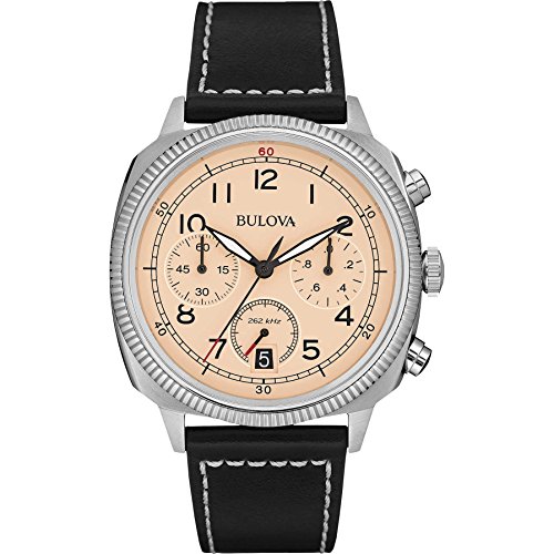Bulova Herren-Armbanduhr Military Chronograph Quarz Leder 96B231