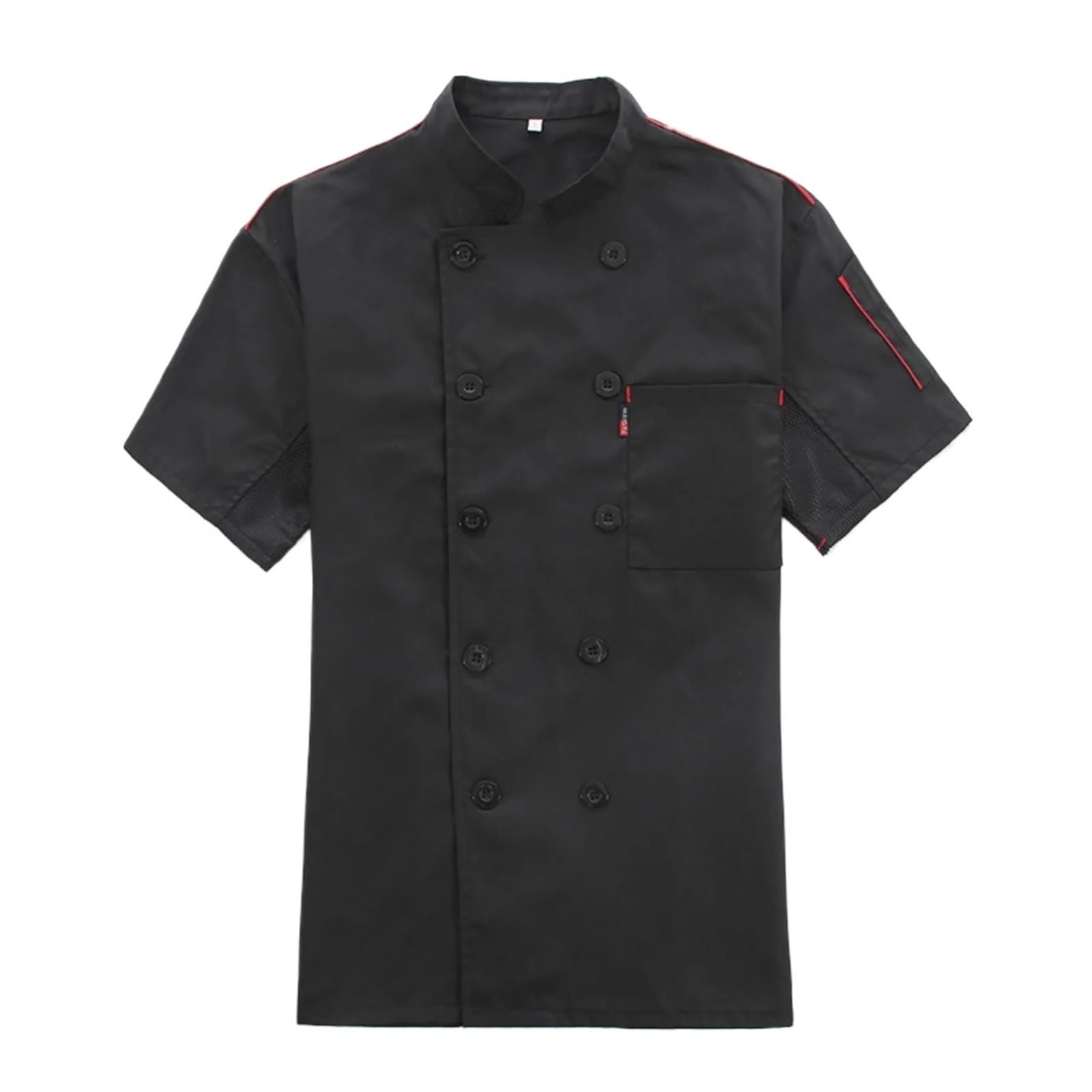 Giacca Chef Uomo Giacca Unisex for Chef di Hotel E Ristoranti, con Maniche Corte, Divise da Lavoro, Doppiopetto for Uomo(Black,XXXL)