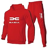 GWWGWW Hombres Jersey Sudadera+Sudaderas Da.c_ia Printed Outdoor Leisure Classic Outdoor Hooded Sports suit, rojo, S