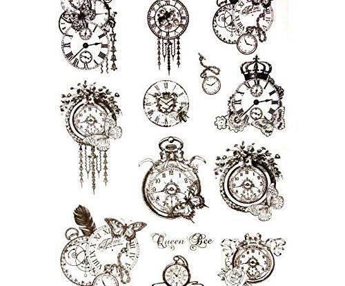 Carta Di Riso Orologi Con Farfalle Decomania 49x35cm Decoupage Carte Di Riso Hobby Colori