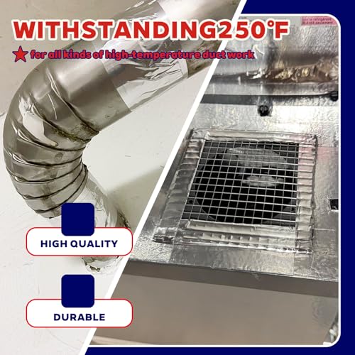 Image of Aluminum Foil Tape,6-Pack,2'' x 75 Feet,Silver Metal HVAC Tape,High Temperature Dryer Vent Insulation Tape for Ductwork,Air Ducts,Metal Repair,Heat Resistant