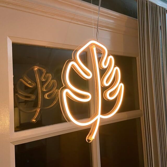 Miniatura 7 de Monstera Leaf LED Neon Sign, Custom Neon Sign Led Sign for Bedroom Room Home Yard Bar Party Wall Decor Neon Wall Art Cute Neon Sign Yard Neon Sign