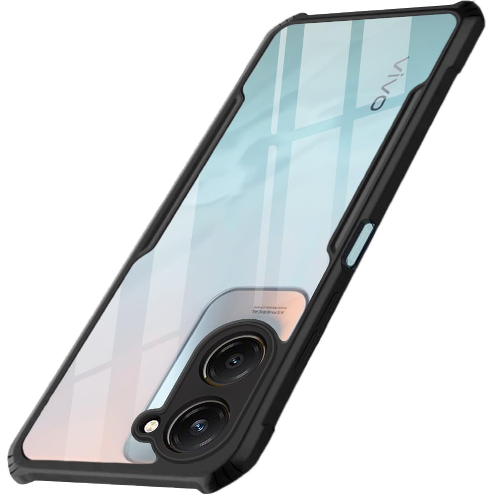 TheGiftKart ShockProof Crystal Clear Back Cover Case for iQOO Z9 Lite/Vivo T3 Lite 5G/Vivo Y18/Y18e/Y03/Y28s/Y37 | 360 Degree Protection | Protective Design | Transparent Back (PC & TPU, Black Bumper) (B0D97GWNH1) Amazon Price History, Amazon Price Tracker