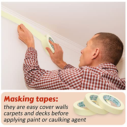 Image of Fainne 30 Rolls Masking Tape Bulk 1 Inch 55 Yards | General Purpose Tape for Classroom, Labeling, Crafts, Office, School Projects, Easy Tear & Clean Removal, Beige White