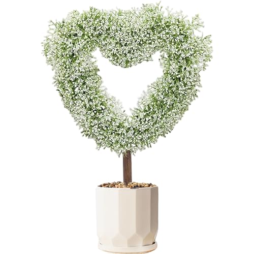 Topiaire artificiel extérieur cœur 65cm décor jardin Saint-Valentin
