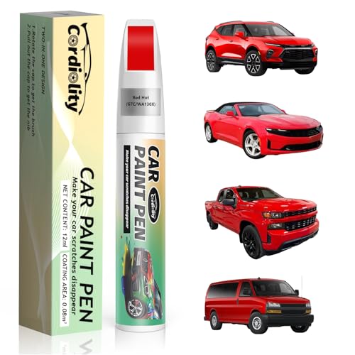 Image of Car Touch Up Paint Red Hot(G7C /WA130X) for Chevrolet, Color Accurate Car Scratch Repair Remover Pen Fix Auto Paint Chips and Nicks
