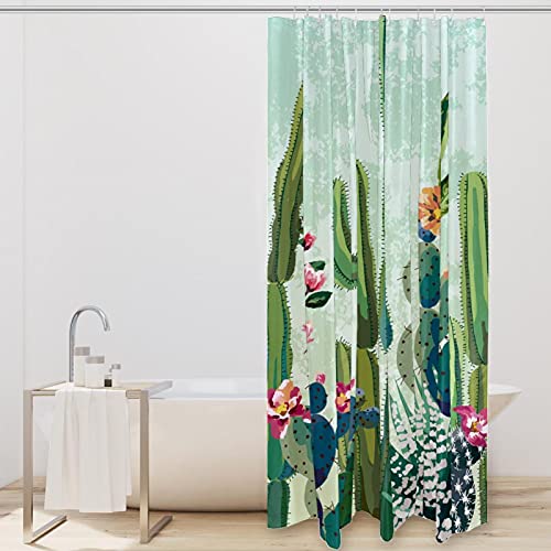 Rideau de douche imperméable cactus vert pour éviter les éclaboussures - 3