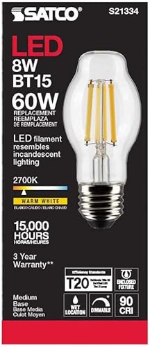 Miniatura 5 de Satco 6Pk 8w BT15 LED 2700K base mediana regulable - 60w equiv