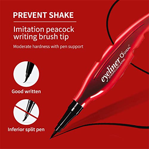 2 pezzi eyeliner liquido impermeabile, matita