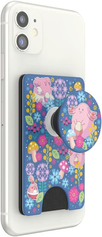 PopSockets Phone Wallet with Expanding Phone Grip, Phone Card Holder, Pokemon - Chansey Wonderland