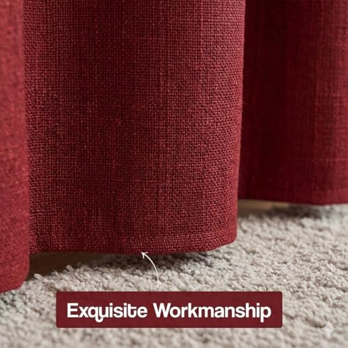 Image of FRESH FROM LOOM Jute Non-Ring Curtains | S-Wave Pleat |Premium 9 ft Door Non-Ring Curtains | S-Wave Pleat | Parda | Light Block Parde | (Size - 9ft, Red, 1pc)