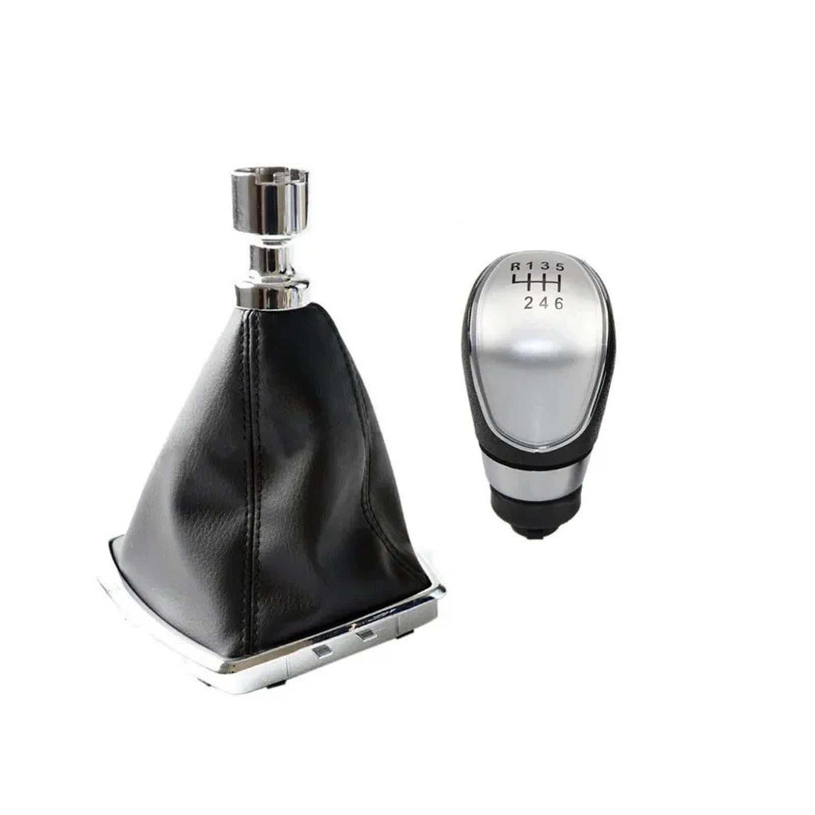 SAUANMNKTP Gearshift Knob for Kuga I 2008-2012 Gear Shift Knob Lever Change Head Gearbox Shifter Cover(6 Speed Silver)