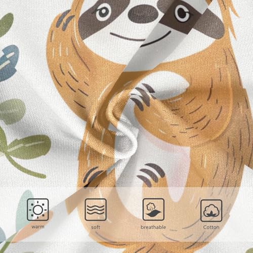 Toddler Panties, Cute Cartoon Sloth White Girls Cotton Underwear, 2T–8 Years3