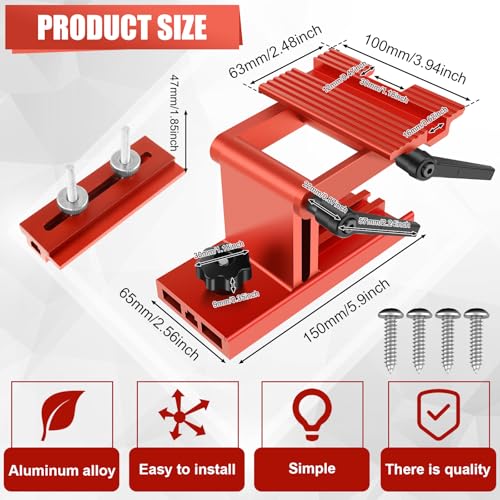 LCZNXJJY Sharpening Tool Rest Jig, Angle & Height Adjustable Sharpening Jig Tool, Manual Bench Grinder Tool Rest, Aluminum Alloy Sharpening Tool Rest Jig Replacement for 6/8inch Diameter Grinder - Image 2