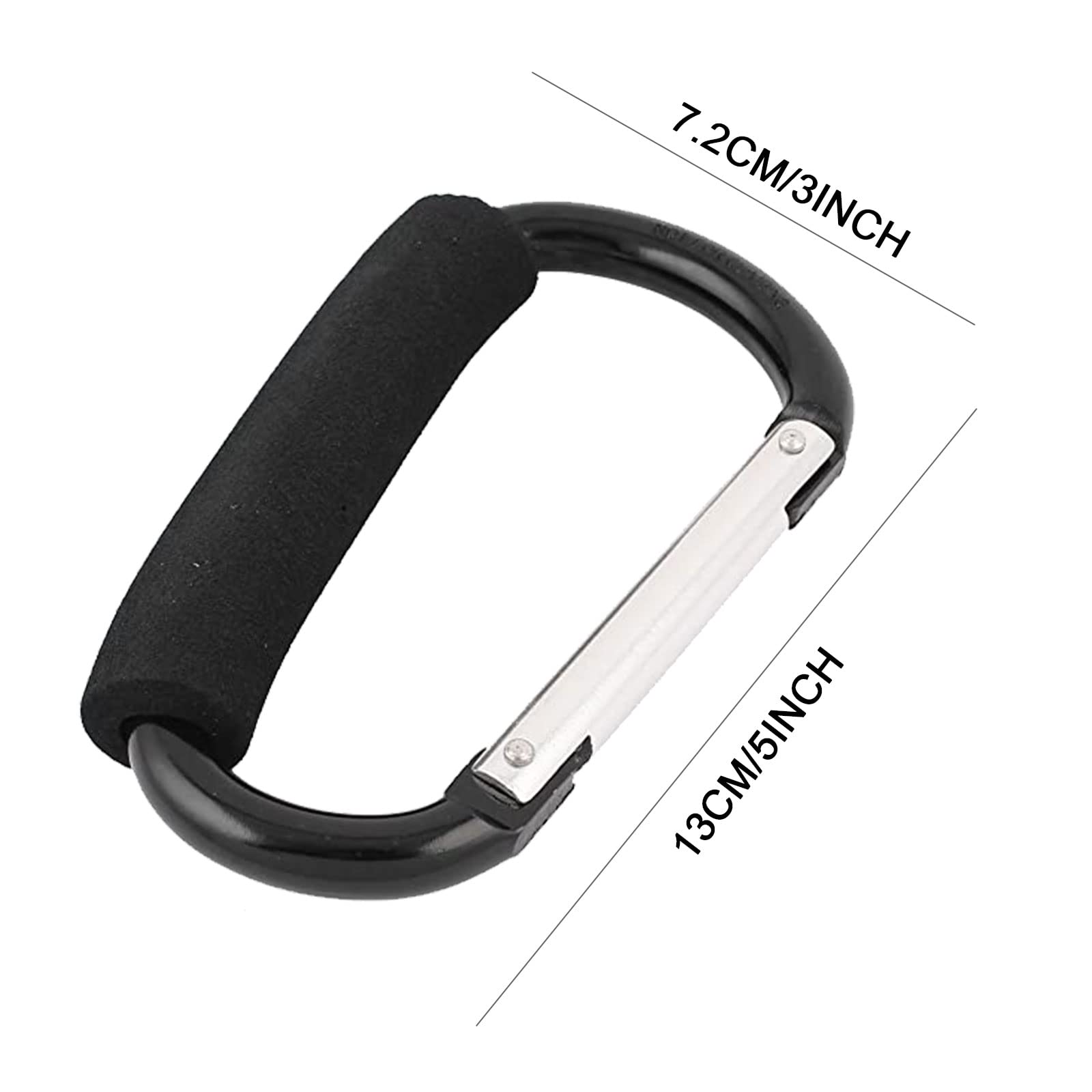 TSHAOUN 3 Pezzi Buggy Ganci Moschettone, Gancio Universale Passeggino, Moschettone per Passeggino, Gancio per Borsa per Pannolini, Aggancio per Borse con Imbottitura di Protezione