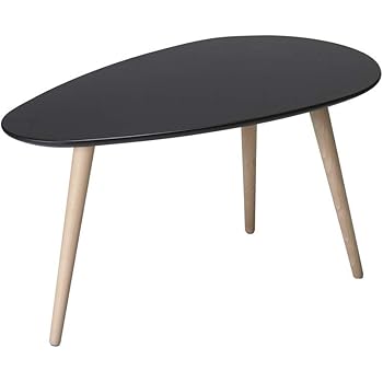 Ibbe Design Oval Rund Schwarz Couchtisch Modern Skandinavisch Retro Kaffeetisch Beistelltisch Mdf Fly Natur Massiv Buche Holz Beine 75x43x39 Cm Amazon De Kuche Haushalt