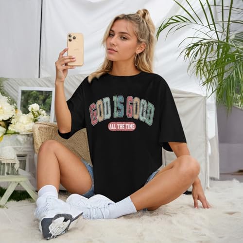 Christian Shirts for Women Oversized God is Good Shirt Religious Jesus Faith Inspirational Tshirt Bible Verse Tee Top4