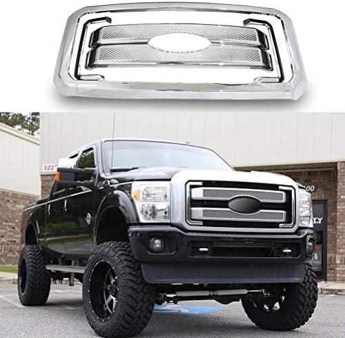 YOUNGERCAR Grille Cover for 2011-2016 Ford F-250 F-350 F-450 F-550 Super Duty Front Bumper Hood Chrome ABS Grill Cover-8pcs