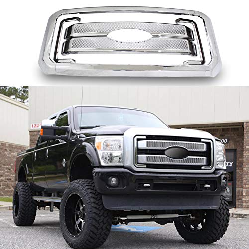 Youngercar Grille Cover For 2011-2016 Ford F-250 F-350 F-450 F-550 Super Duty Front Bumper Hood Chrome Abs Grill Cover-8Pcs #TOP3
