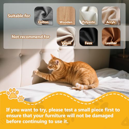 Kratzfolie Katze Selbstklebend, 8 Stück Kratzschutz Selbstklebend Tape Transparent – Katzen Kratzschutz für Sofa, Möbel, Tür und Wand, Anti Kratz Folie für Katzen, Sofaschutz und Couchschutz