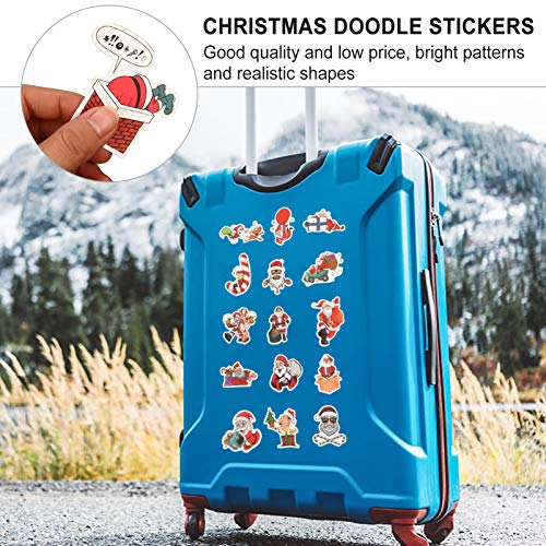 STOBOK 100 Folhas Adesivos de Bagagem de Natal DIY Autoadesivo Resistente à Ãgua Padrão Natal Capace