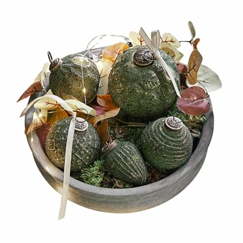 Loberon Weihnachtsschmuck 6er Set Moriches, Mundgeblasen,...