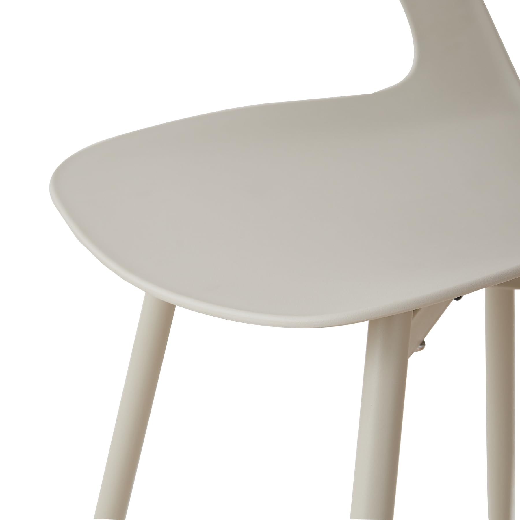 Set di 6 Sedie da Pranzo; Sedie da Cucina con Design a Schienale Cavo; Sedile in Polipropilene e Robuste Gambe in Metallo (Marrone)